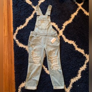 Cello light wash distressed overalls size medium (women’s 8/10)
